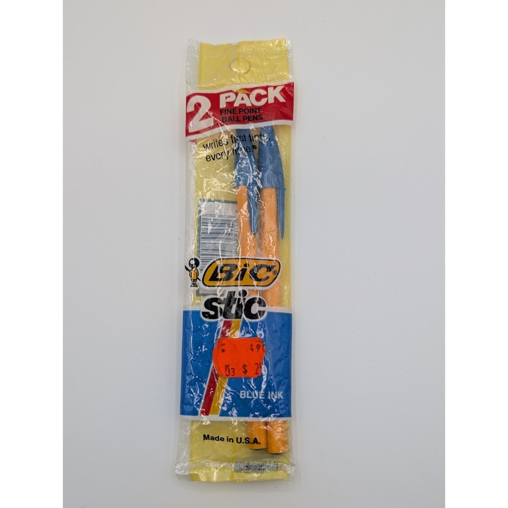Bic Stic Vintage‎ Pen 1987 Fine Point Blue Ink Ball Pens NEW IN PACKAGE